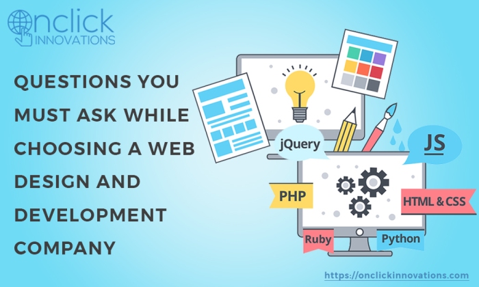 quetions for web design and development company